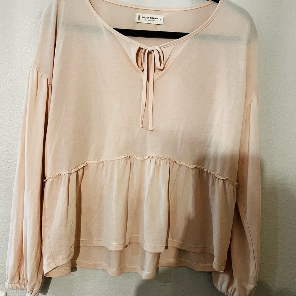 Lucky Brand Women's Blush Peasant Blouse
